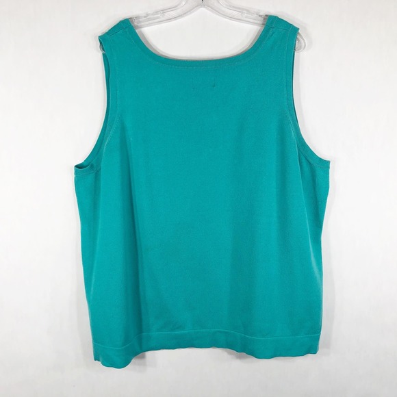 Avenue Plus Size 26 28 Tank Top Thick Knit Green Sleeveless Solid Scoop neck 310 - Picture 2 of 5